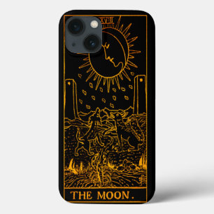 A Placa de Tarot da Lua Dourado E Preto Major