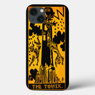 A Placa Tarot Torre Dourado E Preto