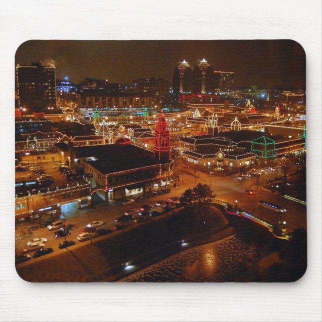 A plaza de Kansas City ilumina Mousepad (Frente)