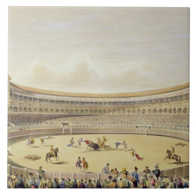 A plaza de Toros de Madrid, 1865 (litho da cor) (Frente)