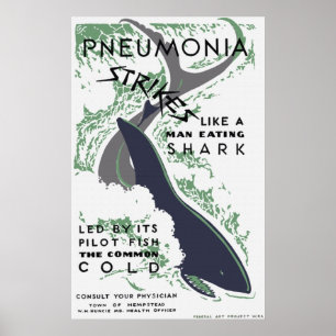 A pneumonia golpeia o poster