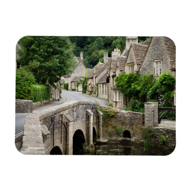 A ponte em Castle Combe, ímã retangular do Reino U (Horizontal)