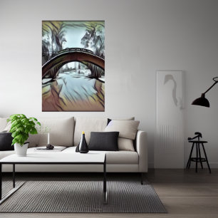 A ponte sobre a água AI Art Poster