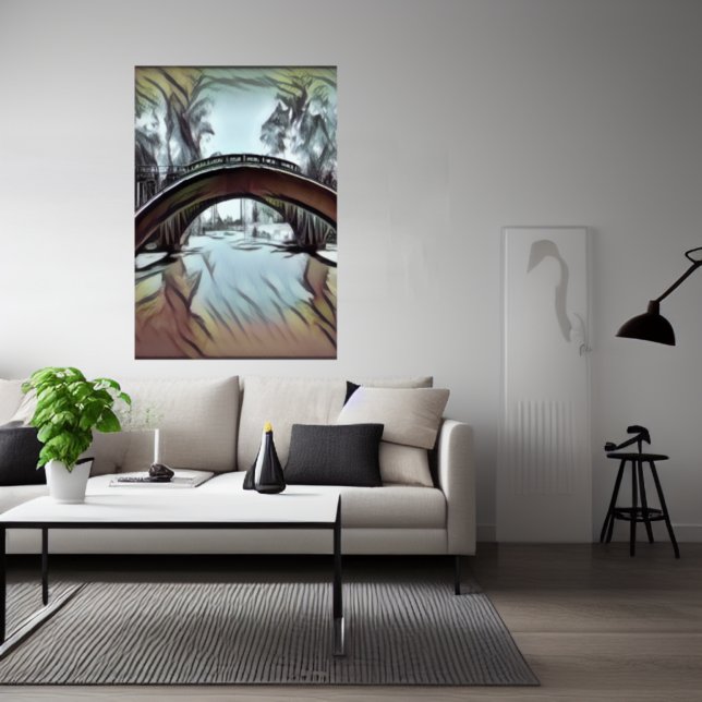 A ponte sobre a água | AI Art Poster (Criador carregado)