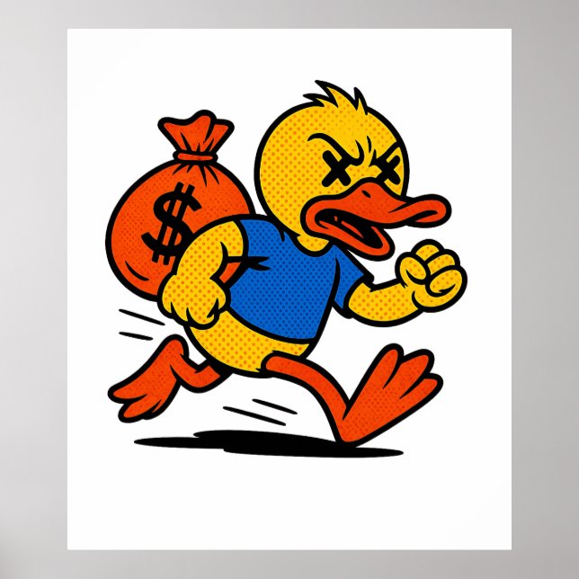 A POP ART STYLE THIEF DUCK Poster  (Frente)