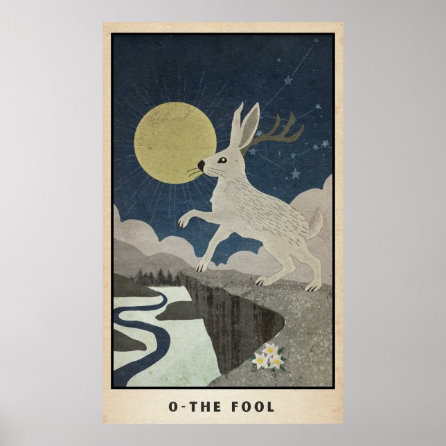 A Poster da Arcana-Grande Fool com o Jackalope (Frente)