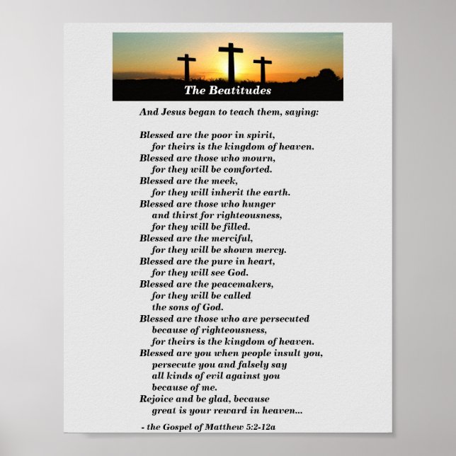 A Poster das Beatitudes por Jesus (Frente)