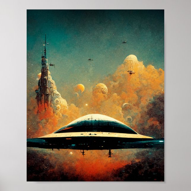 A Poster de Arte do Spaceport Sci-Fi (Frente)