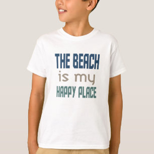 A Praia É Meu Lugar Feliz Camiseta Infantil Unisex
