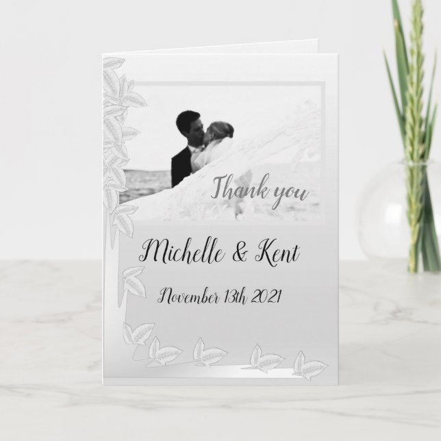 A Prata Elegante Deixa Cartões de agradecimentos D (Frente)