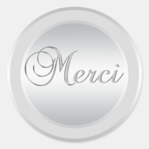 A prata elegante MERCI etiqueta etiquetas