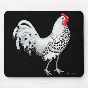 A prata Spangled a galinha Mousepad de Hamburgo