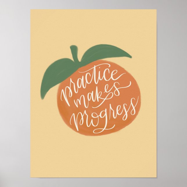 A prática torna o poster de progresso (Frente)