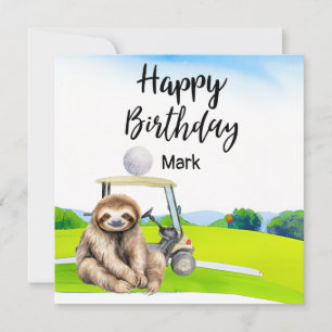 A preguiça-de-golfe está jogando golfe no cartão d