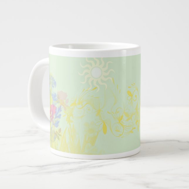 A primavera chegou - caneca JUMBO, xícara (Frente Esquerda)