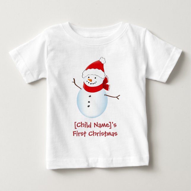 A Primeira Camisa de Natal do Bebê Neve (Frente)