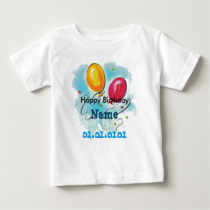 A primeira camiseta de aniversário do bebê persona