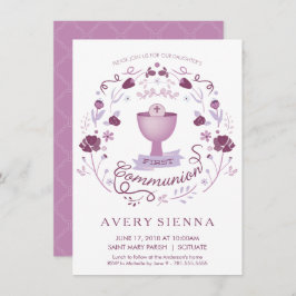 A primeira menina do convite do comunhão