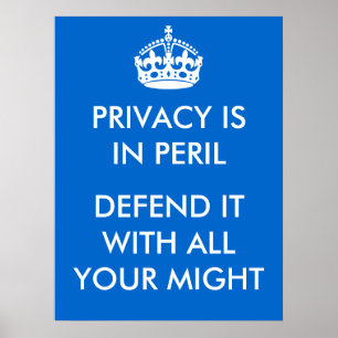 A privacidade está no poster do perigo