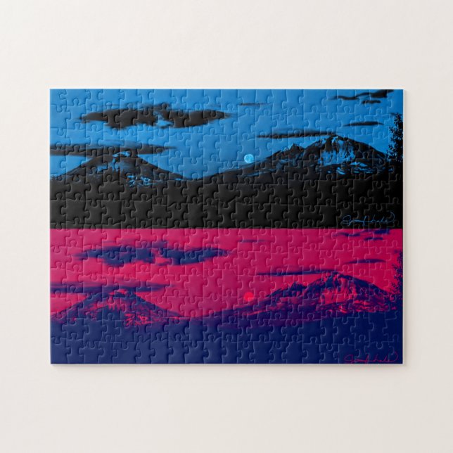 A Quebra-cabeça da lua perfeita em cascata (Horizontal)