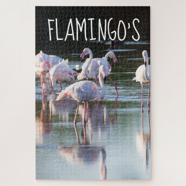 A Quebra-cabeça natural de Jigserra Rosa Flamingo (Vertical)