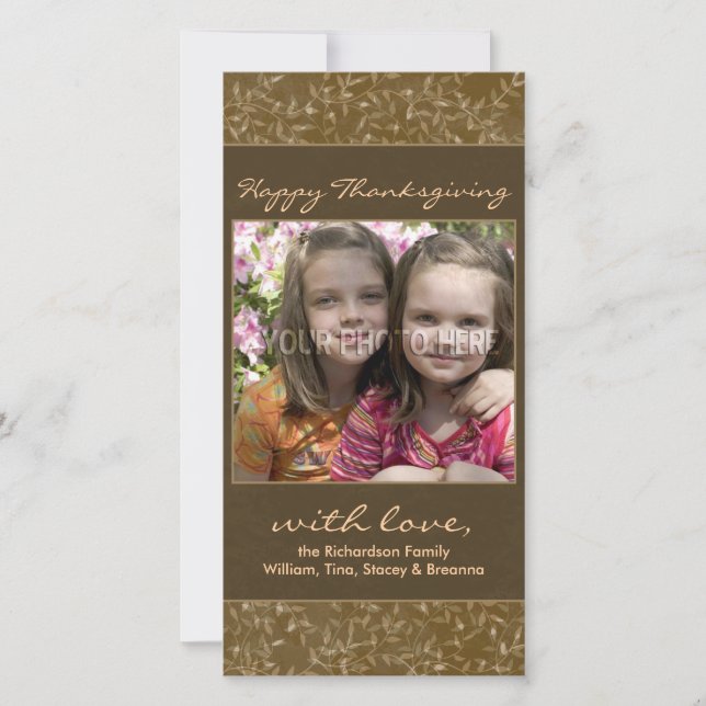 A queda da acção de graças deixa cartões com fotos (Frente)