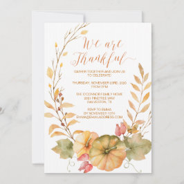 A queda rústica do convite da acção de graças