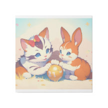 A Rabbit & Cat friendship picture