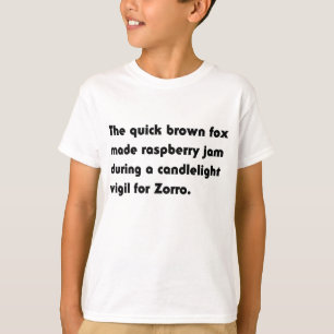A Raposa Marrom Rápida Fez Camiseta Pangrama de Fr