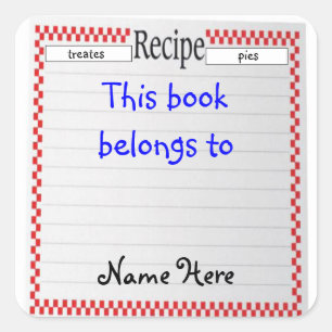 A receita este livro pertence a, etiqueta do
