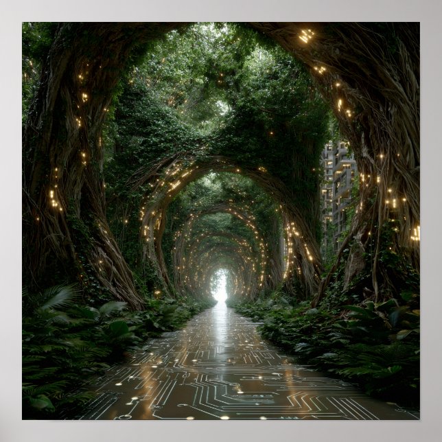 A rede viva - Solarpunk Poster (Frente)