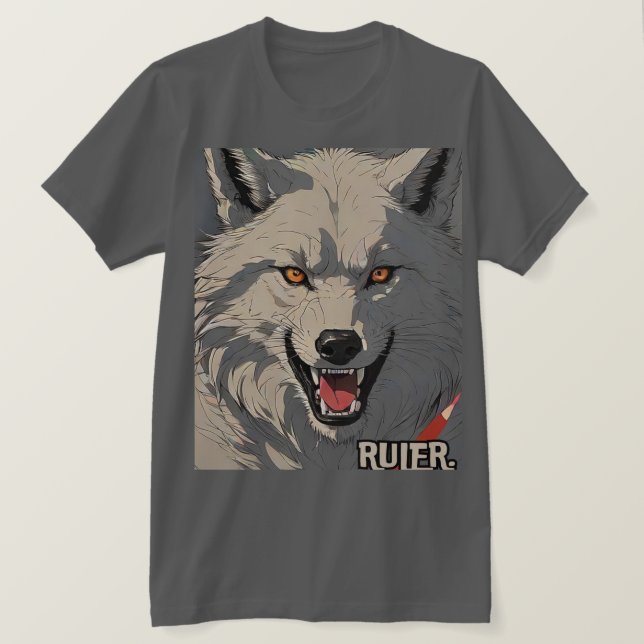 A Régua | Design de Camiseta Agressiva do Lobo par (Frente do Design)