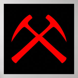 A rocha cruzada vermelho martela o poster