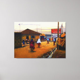 A rua da África 2 Oil On Canvas de Mojisola A