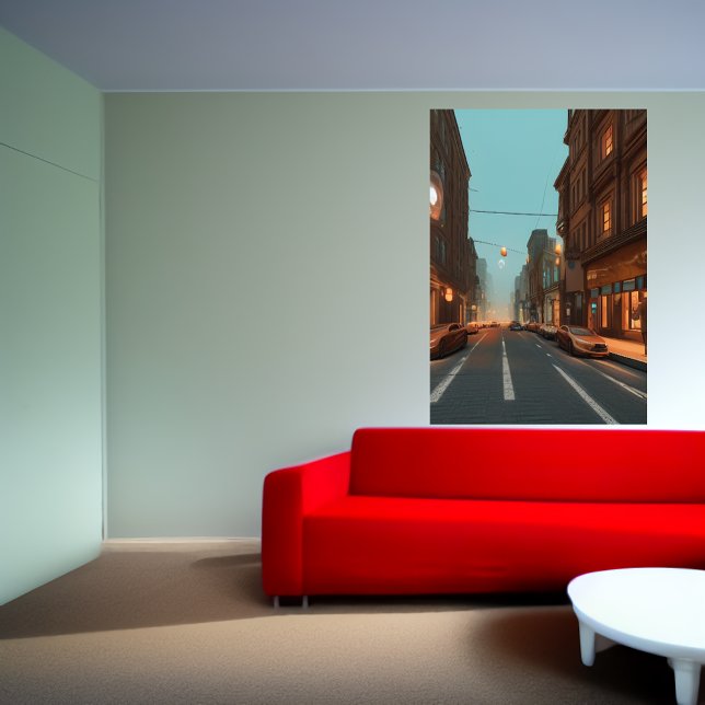 A rua na cidade | AI Art Poster (Criador carregado)