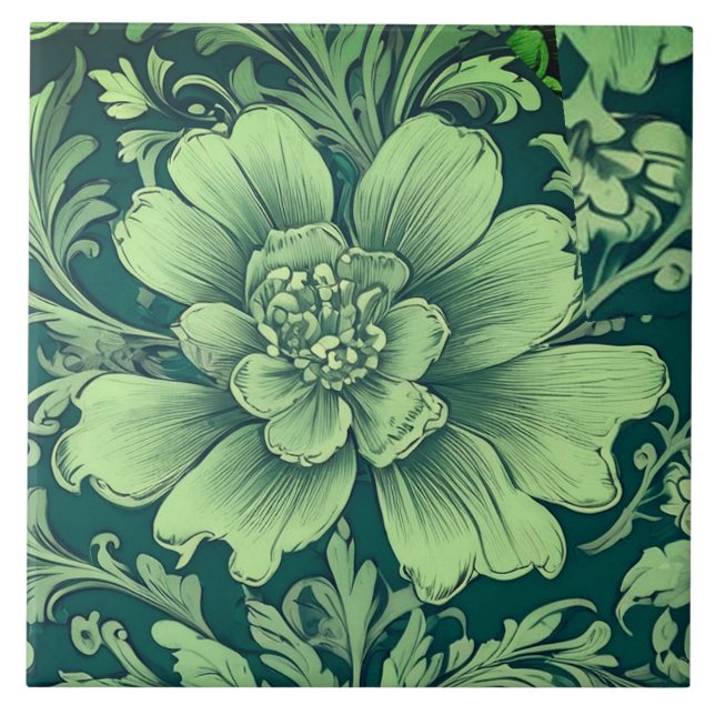 A Sage Green Vintage Flower  (Frente)