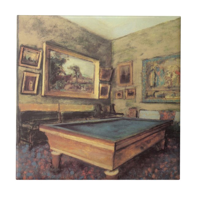 A Sala de Bilhar em Menil Hubert por Edgar Degas (Frente)