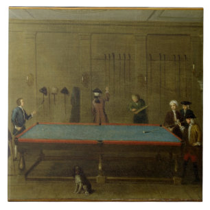 A sala de bilhar (óleo em canvas)
