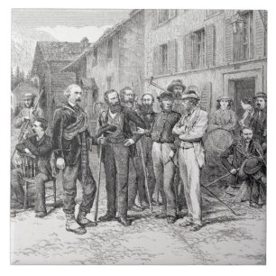 A sala de clube de Zermatt em 1864, "da subida
