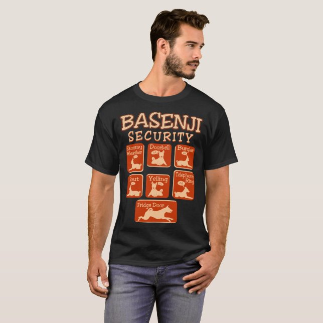 A segurança do cão de Basenji Pets a camiseta (Frente Completa)