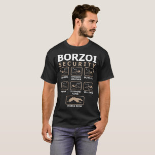 A segurança do cão do Borzoi Pets a camiseta