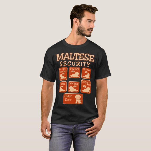 A segurança do cão maltês Pets a camiseta (Frente Completa)