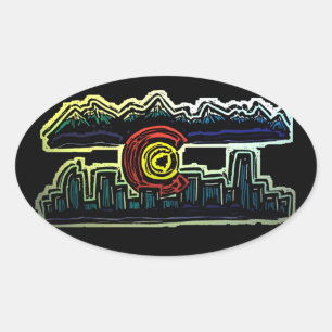 A skyline de Colorado desvanece-se etiquetas