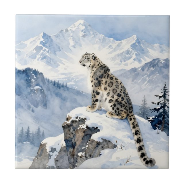 A Snow Leopard on Snowy Peak Personalized (Frente)