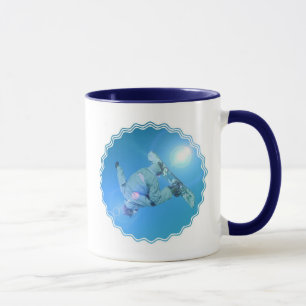 A snowboarding engana a caneca de café das imagen