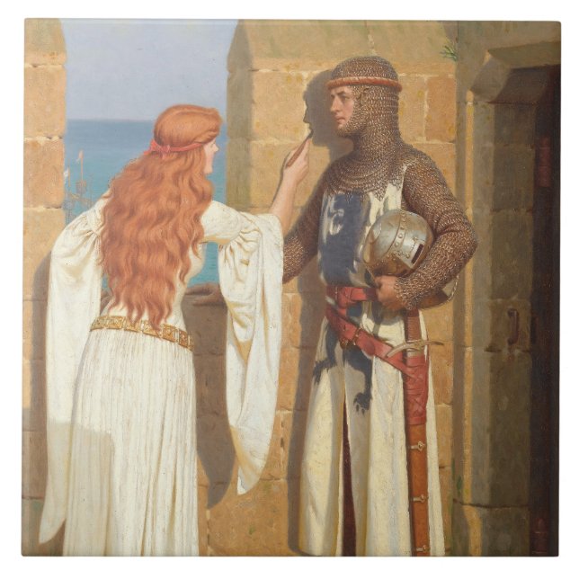 A Sombra do Cavaleiro (por Edmund Blair Leighton) (Frente)