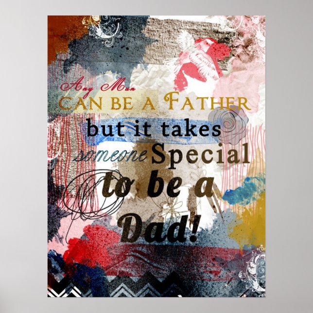A Special Dad Art poster fathers gift (Frente)