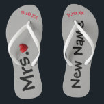 A Sra. nova… chinelos personalizados<br><div class="desc">Estes chinelos podem ser mudados a todas as ofertas de Zazzle da cor do fundo. Você personaliza estes chinelos com sua "Sra. conhecida nova…." e uma data especial de quando você se encontraram ou a data do casamento. Verifique para fora muito design que nós temos em nossa loja.</div>