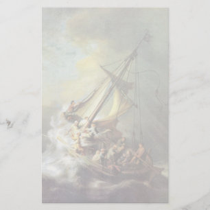 A tempestade no mar de Galilee. Por Rembrandt Van