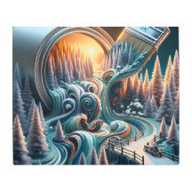 A terra das maravilhas do inverno do pintor